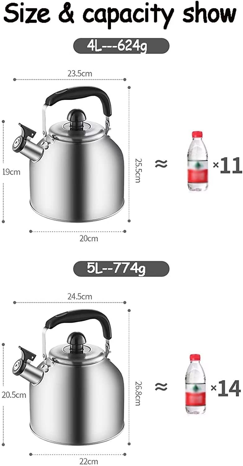 Norvo Fluitketel - RVS Waterketel Met Automatische Fluit Voor Inductie En Gas 2 5l 3l