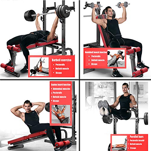 Adjustable Weight Bench Set, 1100Lbs Load Bearing Bench Press Set with Bar Strength Training Benches for Home Gym Exercise Abdominal Muscles Muscles Back Muscle Pectoral(Excluding Barbell)