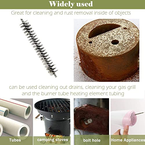 Image of Utoolmart Steel Wire Cleaning Brush, Spiral Power Tube Brush, Steel Wire Tube Brush Cleaning Tool, Tube Bottle Brush, 0.2-inch Diameter 12-inch Length, 5pcs