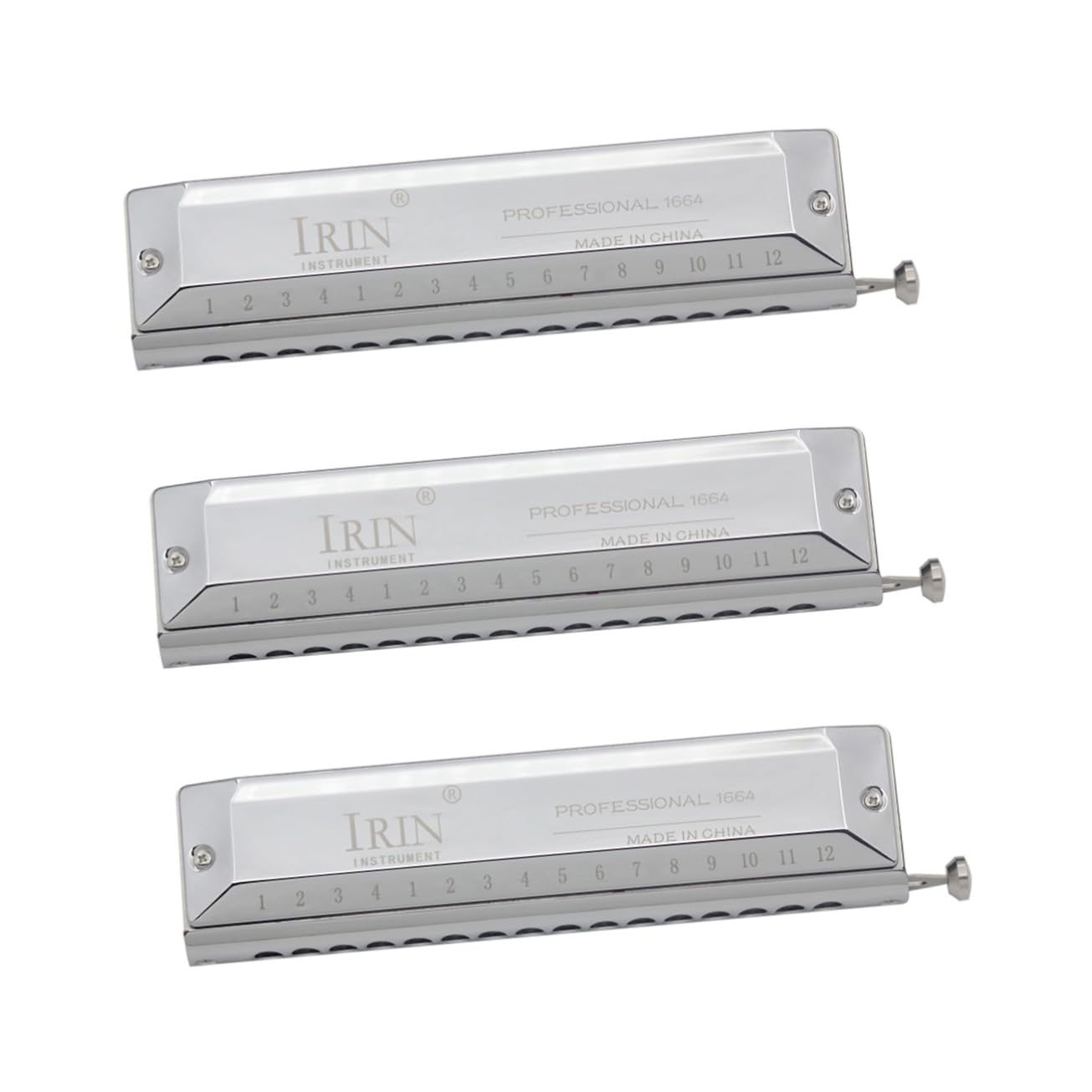 3 pcs 16-hole 64-tone harmonica diatonic harmonica Key of C Harmonica chromatic mouth organ harmonica Instrument for Beginners 48 notes harmonica piano keys music child resin