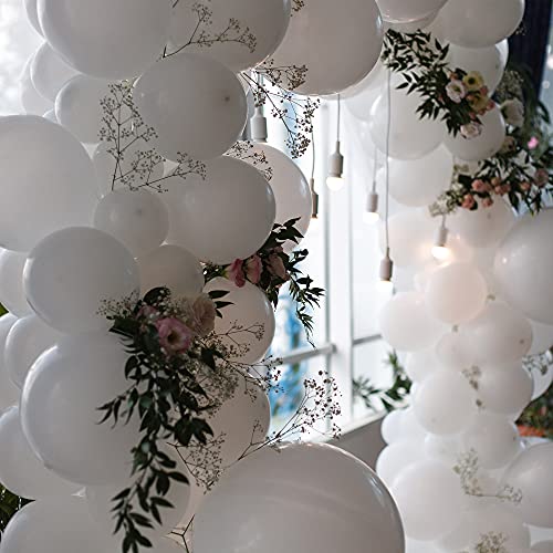 White Balloons 5 Inch 12 Inch 80 Pcs White Party Latex Balloon Birthday Baby Shower Engagement Wedding Party Decorations #TOP6