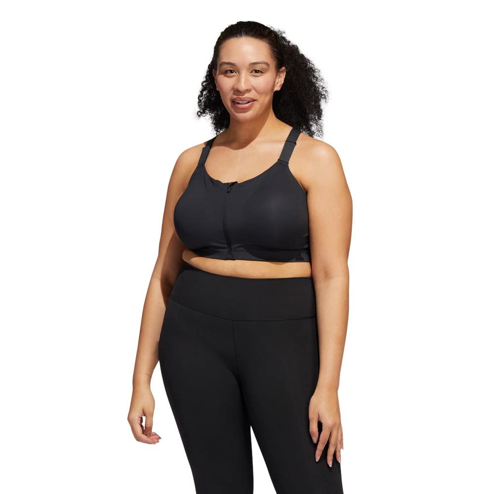 Adidas HF7838 TRN HS Zip PS Sports Bra Women's Black 7E