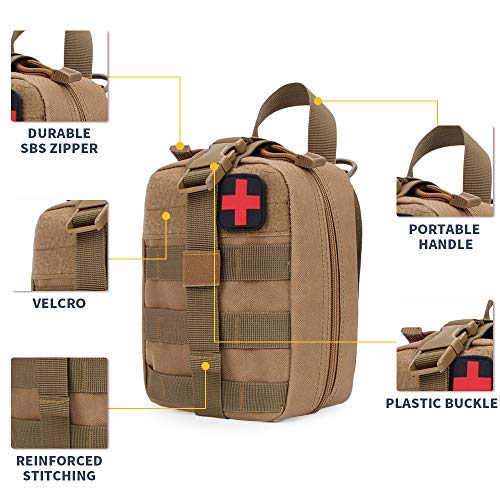 Jemma EMT Pouch MOLLE Medische EHBO-kit voor Emergency First Responder IFAK Tactische Utility Pouch Khaki - Afbeelding 6