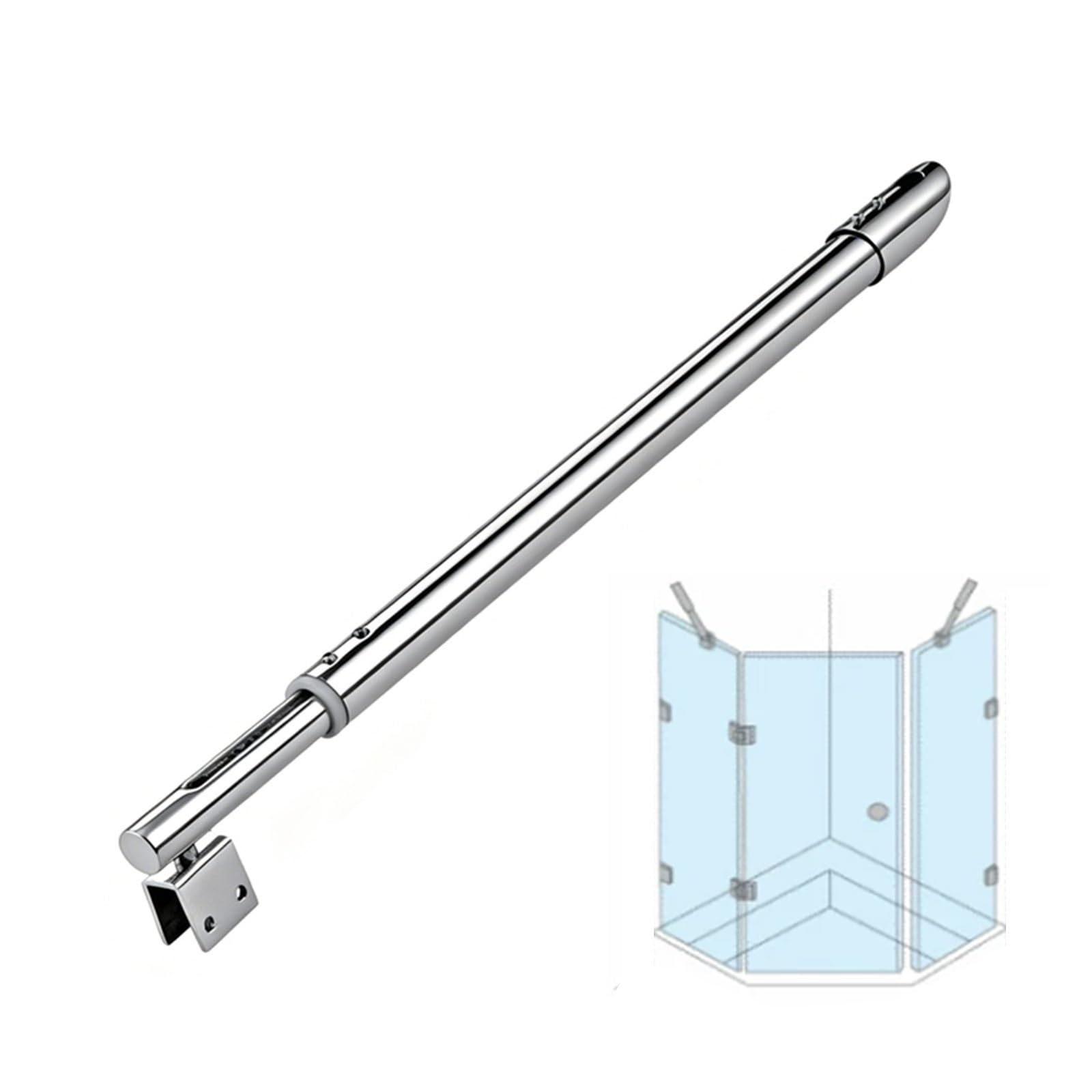 Haixhx Angled Head Stainless Steel Glass Fixed Supporting Rod，Adjustable Multi Angle Wall To Frameless Shower Door Support Bar For 1/3-1/2” Glass Panels(,800-1000Mm)