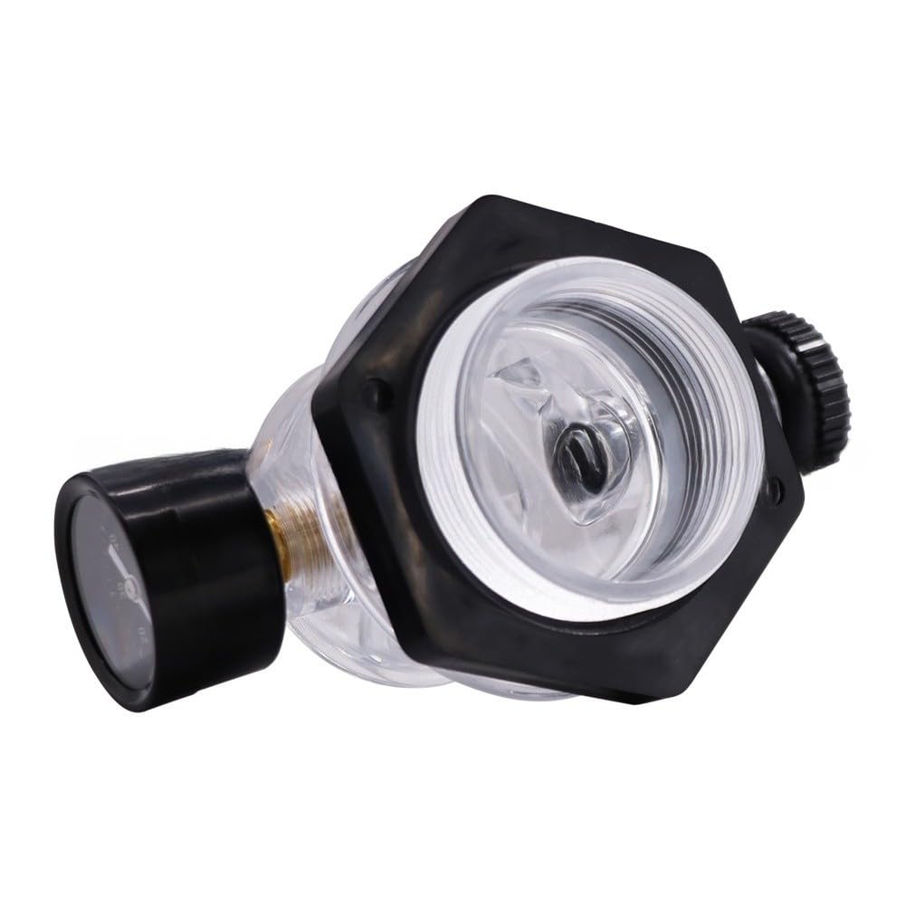 Manometro luminoso da 60 PSI con valvola di rilascio, filettatura 1/4 NPT Kit filtro nero per piscina, display trasparente in condizioni di scarsa illuminazione per la manutenzione della