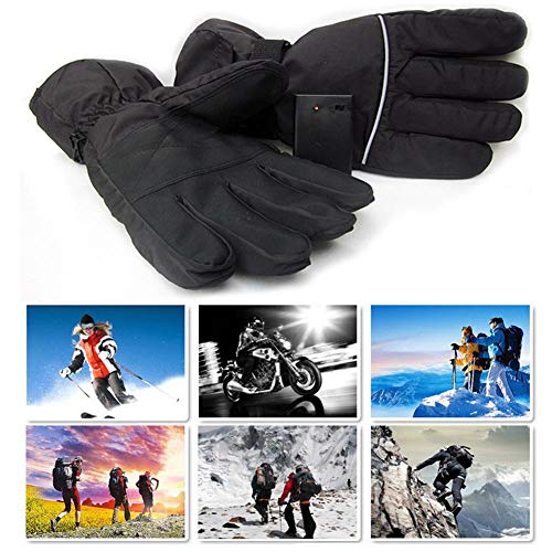 Corwar Guantes calefactables eléctricos a Prueba dviento 4.5V Tira Reflectante,Guantes Calentamiento batería Recargable Guantes calefactores Invierno esquí Camping Senderismo Caza Calentador in Style