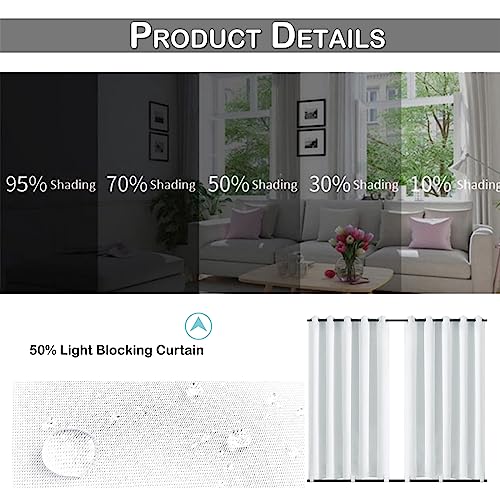 Rideau extérieur imperméable isolant thermique coupe-vent tonnelle blanche - 7