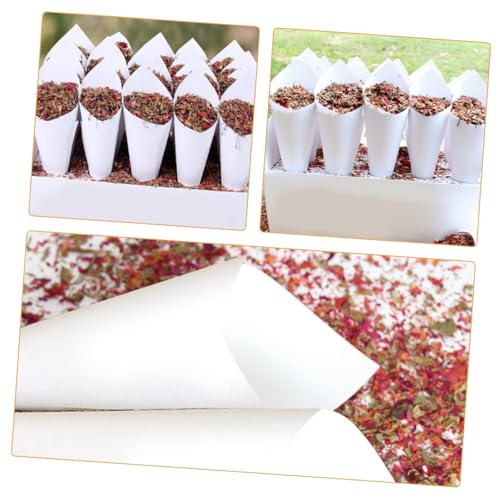 Conos de papel para confeti, 60 unidades, blanco miniatura 2
