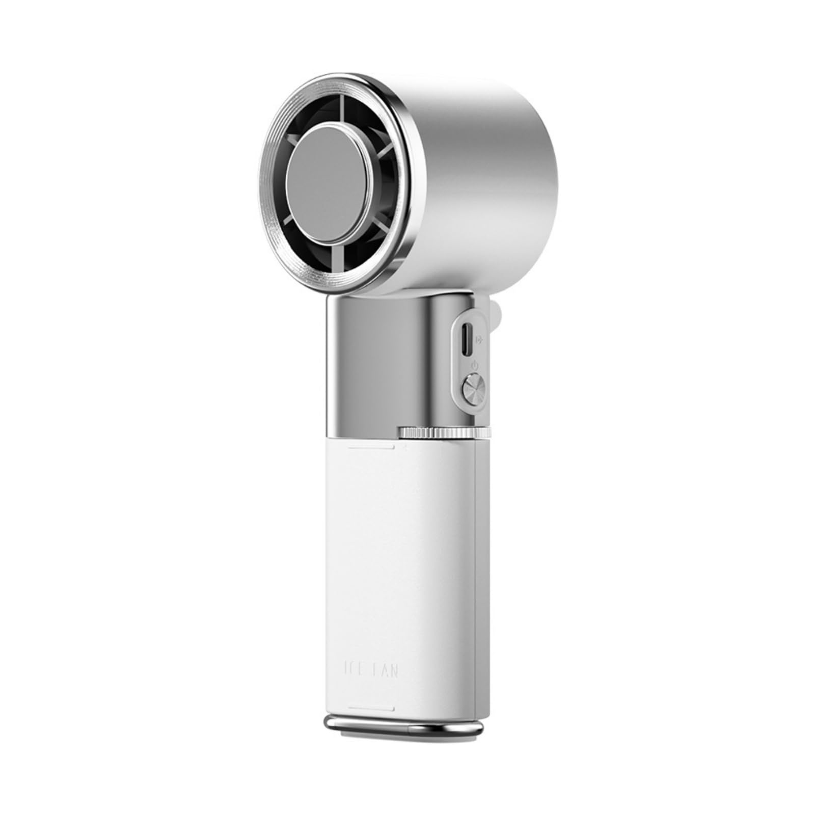 kowaku Ventilatore Portatile Ricaricabile Ventola Tascabile Ventilatore Manuale Ventilatore Personale USB con Gancio Inferiore per Sospensione Campeggio, Bianco, 60 60 180mm