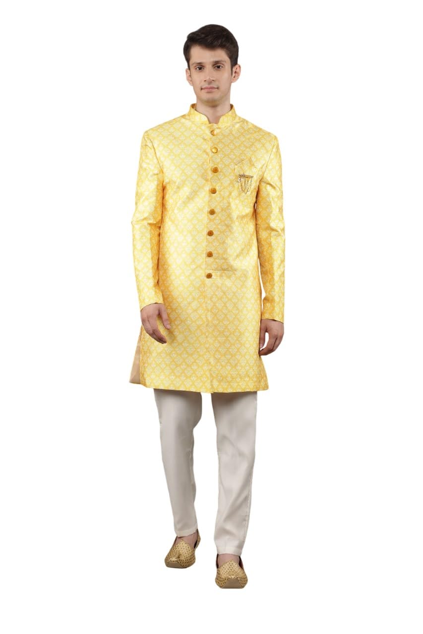Men's Slim fit Printed Indowestern Sherwani Set-image-47