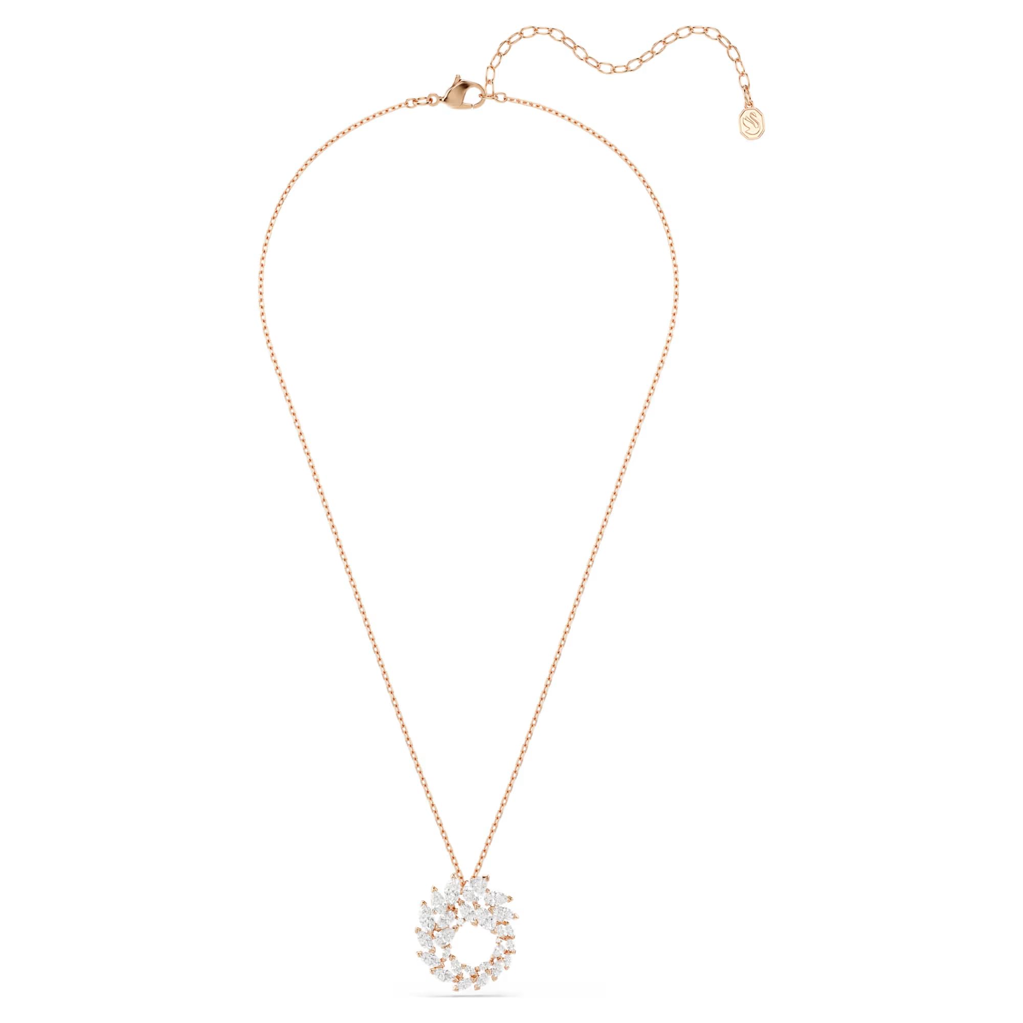 Swarovski Pendentif Mesmera, coupe marquise, blanc, finition or rose 18 carats