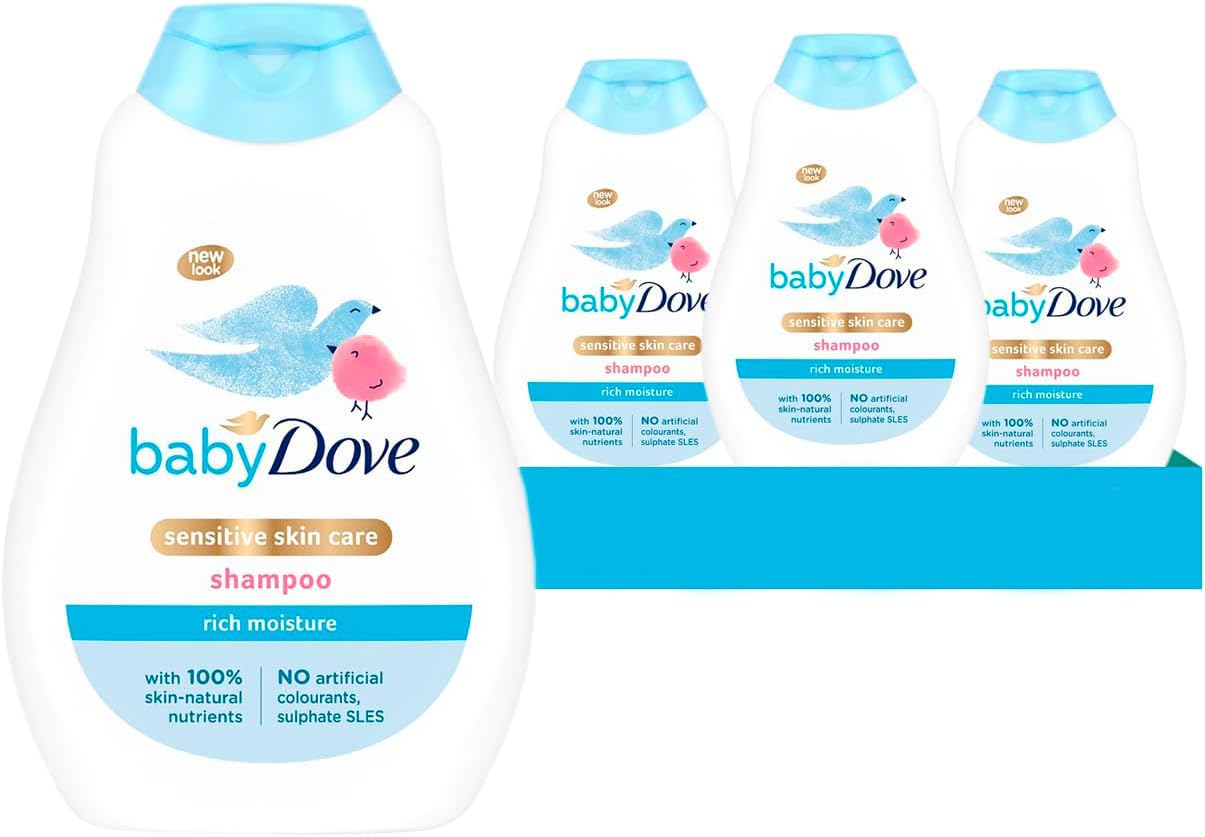 Baby DoveRich Moisture Shampoo - Soothing & Gentle for Newborns & Infants, Tear-Free with Mild Fragrance, Perfect for Sensitive & Dry Scalp, Skin Care Essentials, For Daily Use - 400ml, Pack of 3