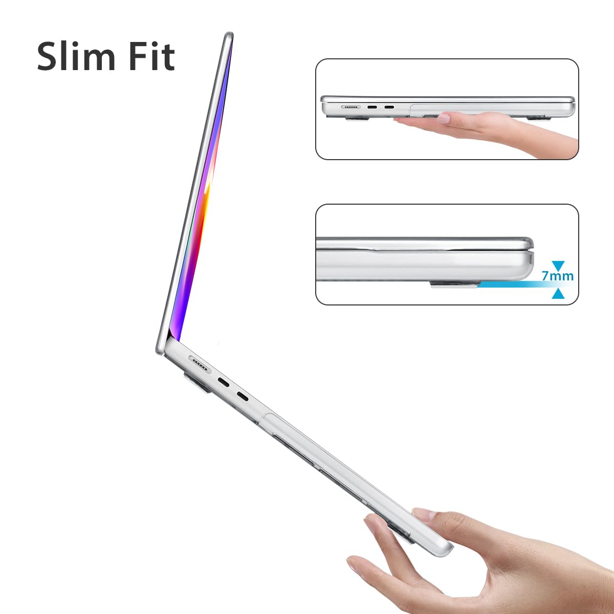 Compatible avec MacBook Air 13/13,6" version 2026-2022 M5 M4 M3 M2 modèle A3449 A3240 A3113 A2681, coque de protection rigide, protecteur de clavier, film d'écran et protection pour webcam