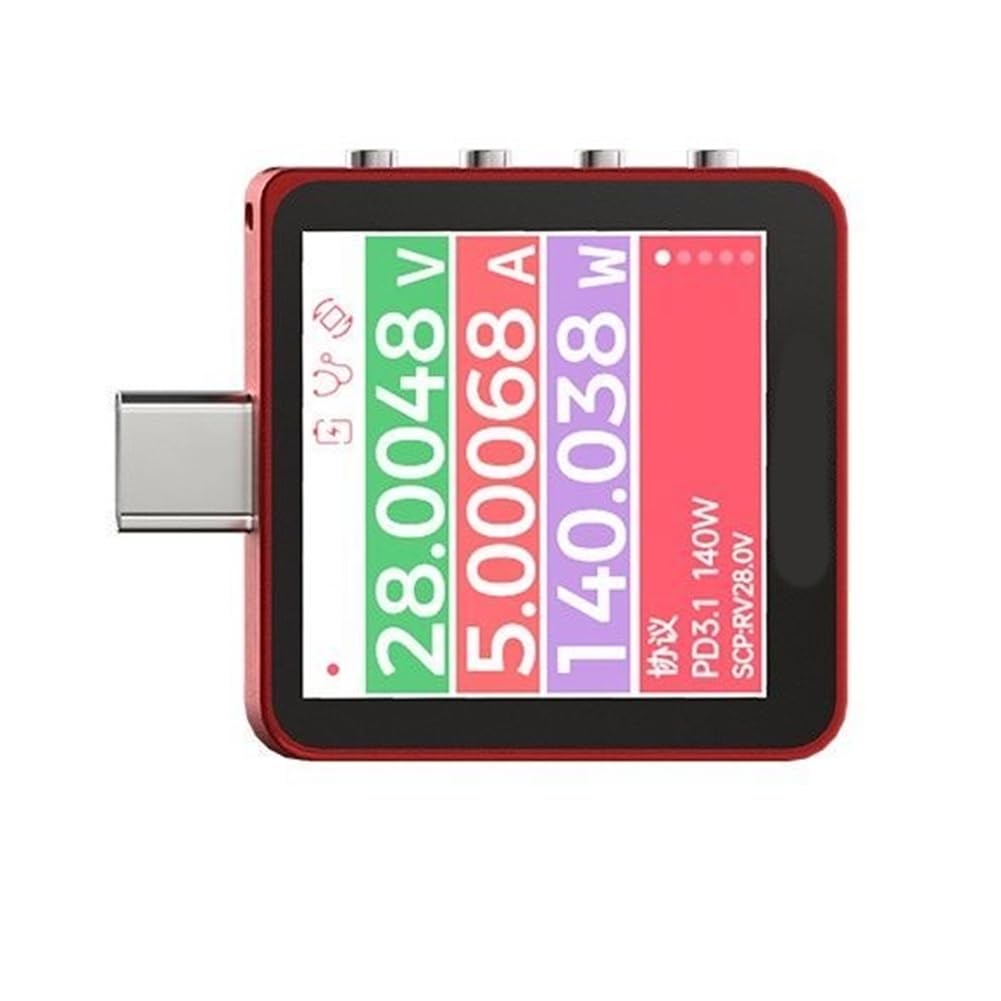 Probador de Voltaje y Corriente -X3, Detector de Voltaje, Corriente y Potencia, Probador de Carga Rápida USB-C.