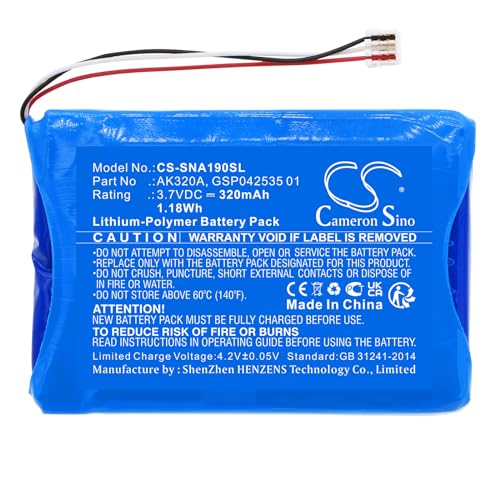 FYIOGXG Cameron Sino Battery for AGFEO IP Multi-Cell PN:AGFEO AK320A, GSP042535 01 320mAh / 1.18Wh