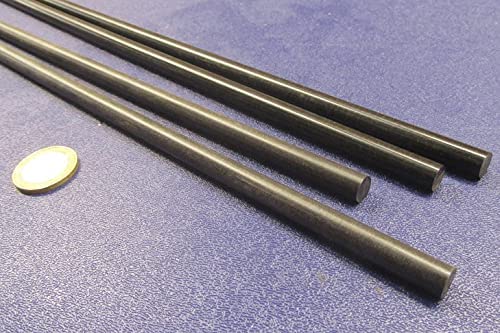 Miniatura 8 de Varilla redonda de acetal POM negro Delrin 0.375" (38") de diámetro x 5 pies de longitud, 4 piezas