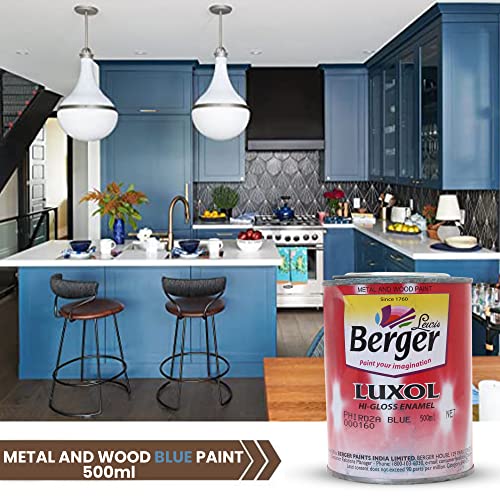 Image of BERGER Luxol Hi Gloss Enamel Phiroza Blue 500Ml