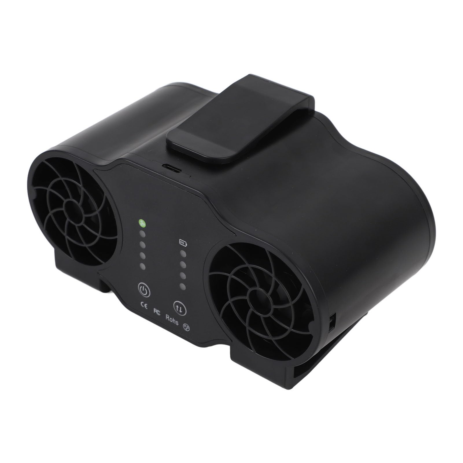 Pilipane Ventilatore portatile a clip di dimensioni, flusso d'aria super potente, 4 velocità regolabili, ventilatore personale portatile, ricaricabile tramite USB, ventilatore da collo sospeso