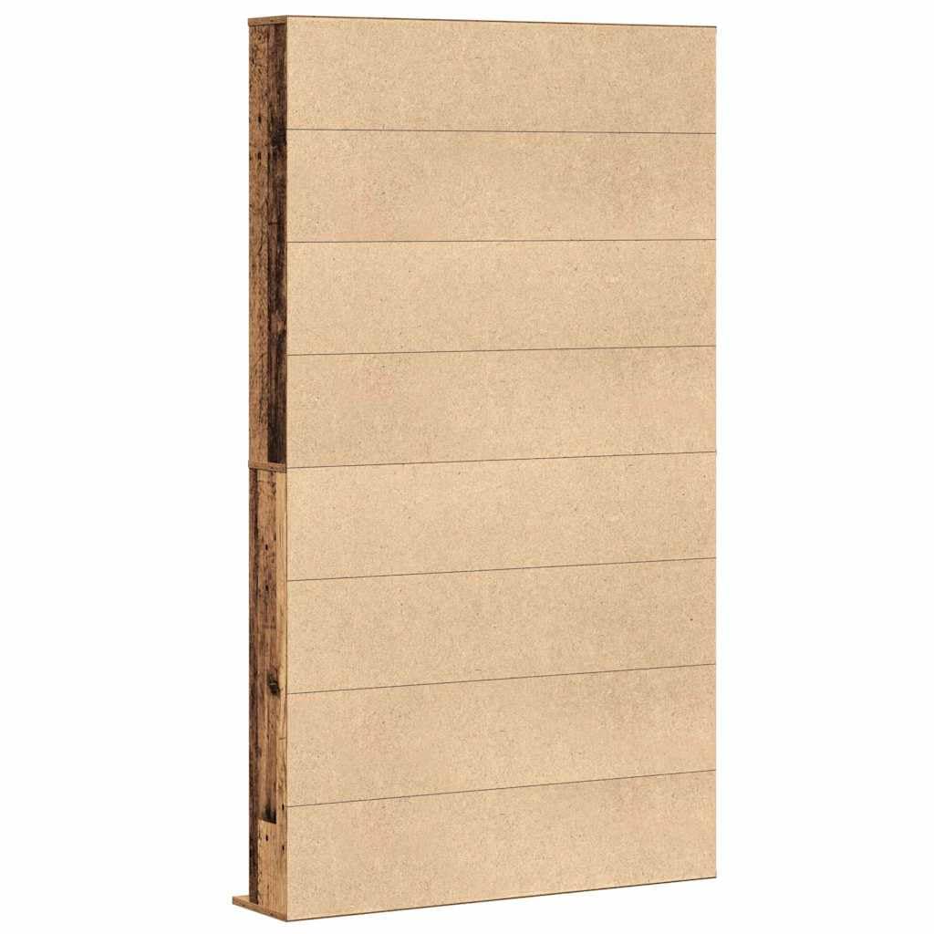 Regał na płyty CD, stare drewno z materiału drewnopochodnego, 101 x 23 x 177,5 cm, 30 półek na płyty, jako szafka na media, regał HiFi, szafka pod telewizor, kredens do salonu, kina domowego