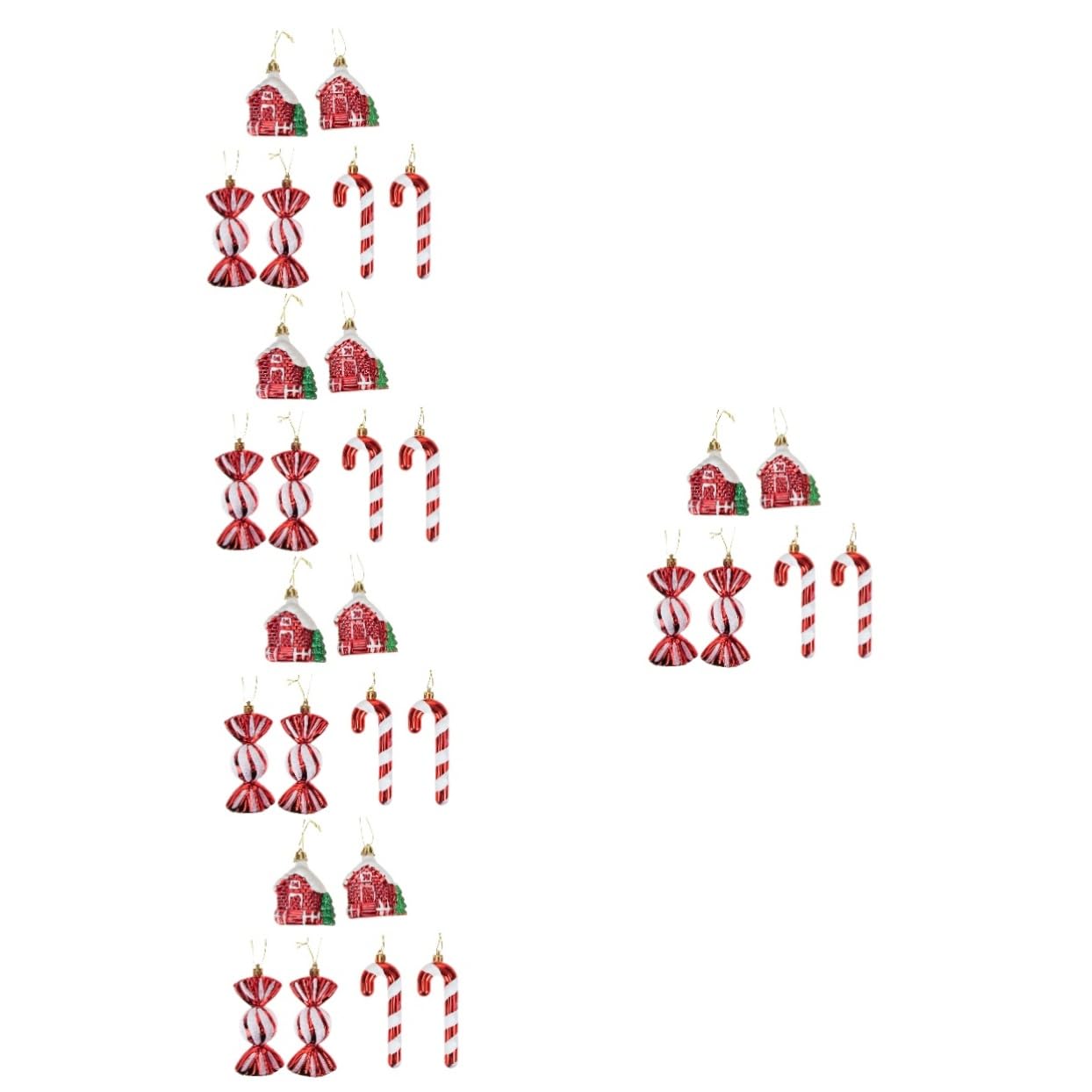 Cabilock 30 Piezas decoración del árbol de Navidad Adornos de árbol de bastón de Suministros de Navidad Colgantes navideños Christmas Tree Colgante Rojo de Navidad Colgantes Rojos