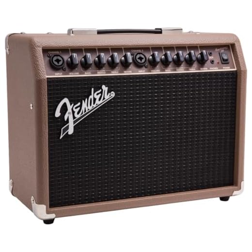 Fender Acoustasonic 40, Combo Amplificador 40 W para Guitarras Electroacústicas y Micrófonos, Marrón/Negro
