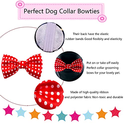JpGdn 20pcs Dog Collar Bow Ties Puppies Cats Collar Charms Adjustable Slides for Small Medium Puppy Doggies Animals Birthday Party Festival Costume Grooming Accessories - Image 6
