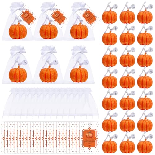 Treela 24 Set Pumpkin Candles Fall Baby Shower Party Favors
