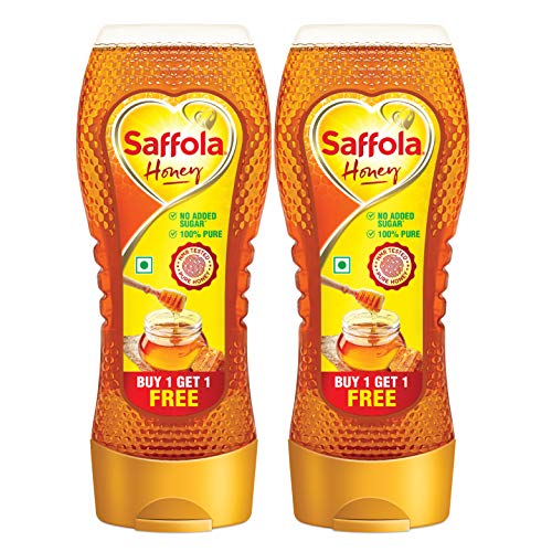 Saffola Honey, 100% Pure NMR tested Honey, Squeezy Pack, 2 x 400g (Buy 1 Get 1)