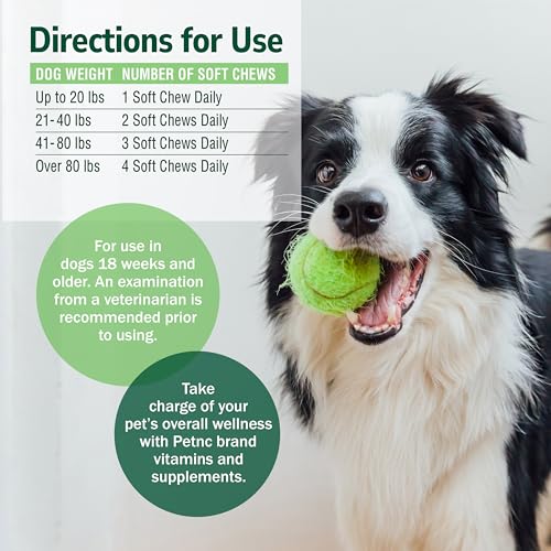 Petnc Dog Skin and Coat Supplement (60 Chewables), With Omega 3, EPA & DHA, Promotes Healthy Skin & Glossy Coat, For Dogs 18 Weeks & Older, Liver Flavor - Thumbnail 6