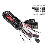 General Work Light Wiring Harness Kit Red Switch DT Connecter 12V30A Relay and 14AWG 9FT Length for Work Light/Pod Light/Fog Light/Driving Light