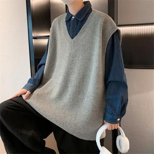 Men's Casual Sweater Vest Vest Winter Sleeveless O-Neck Basic Pullover Sweater3