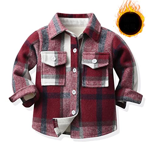 Toddler Baby Girls Boys Autumn Winter Warm Thick Print Cotton Long Sleeve Coat Cardigan Clothes Jean Big Brother Shirt2