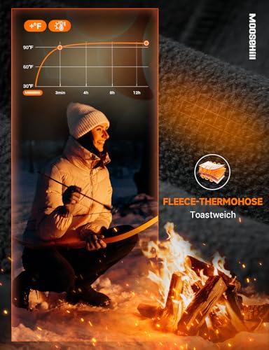 Moosehill Damen-Wanderhose-Thermohose-Wasserdicht-Skihose-Softshellhose Schneehose Gefüttert Winddicht Fleece Warm Falre Outdoor Snowboard Fahrrad Arbeit Trekking Winter Cargohose(Schwarz|38|76cm)