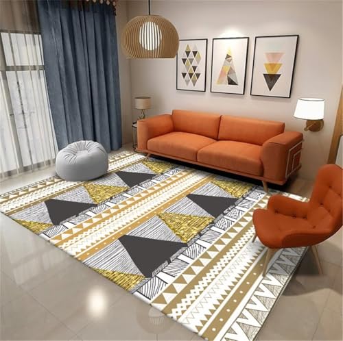 Tapis chambre ado garçon grand tapis chambre 180x250cm géométrique gris