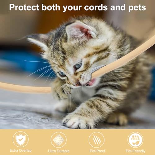 Image of Secbolt Cord Protectors from Pets No Chew, 10FT - 1 /2 Inch, Beige | Durable Cord Covers for Pets, Bite-Resistant Wire Protector for Cats, Dogs, Rabbits