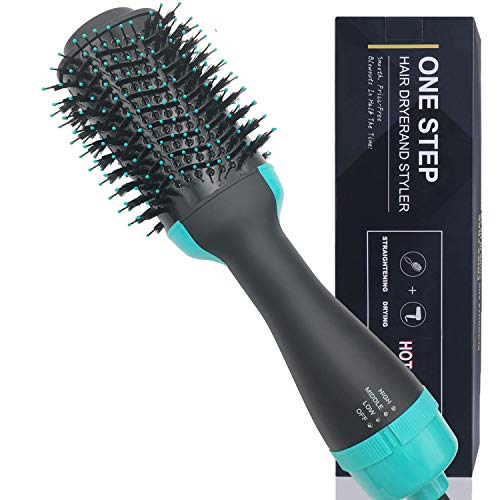 Hot Air Brush One Step Hair Dryer Brush,6.6ft Cable 3-in-1 Salon Negative Straighten
