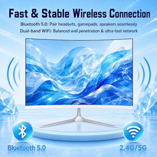 Image of 23.8inch Curved All-in-One PC, Adjustable Tilt Screen, Ultra-Slim