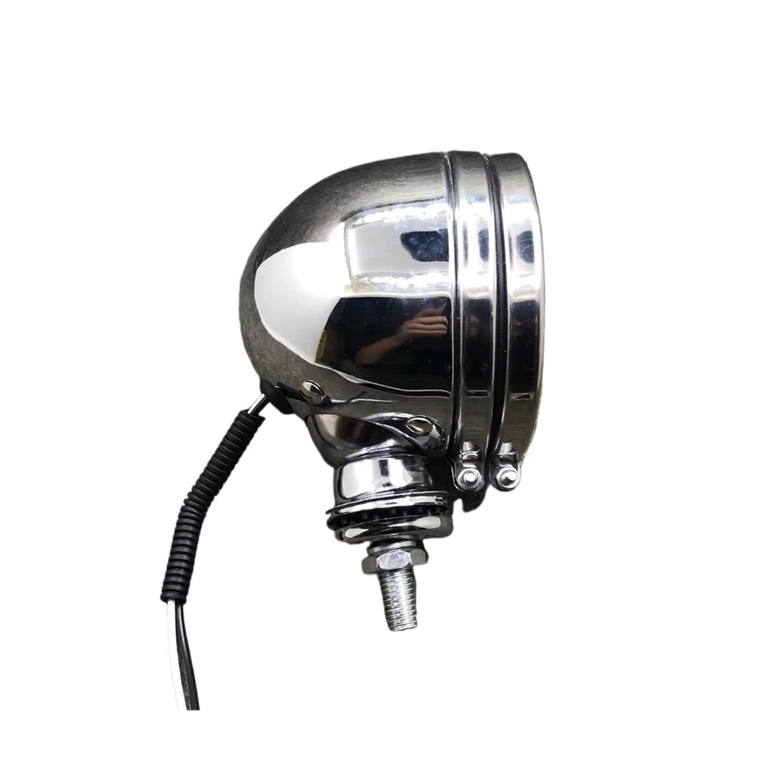 Avant Lampe Pour Triumph Pour Cafe Racer 10MM Chrome Métal Universel Moto Spot Lumière Auxiliaire Antibrouillard Avec Lentille En Verre Scooter Moto Indicateur Avant Phare Avant Moto