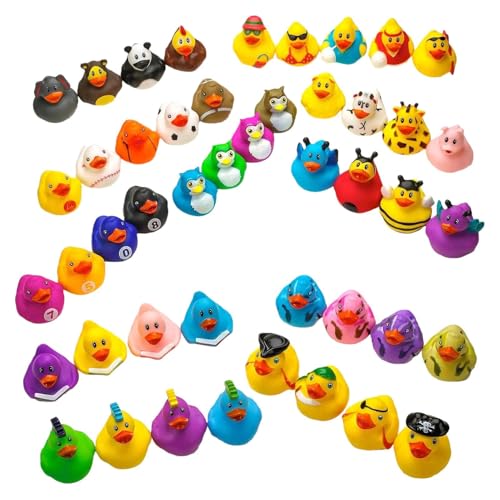 ミニゴムアヒル, おもちゃ ラバーダック玩具 リトルイエローアヒル 20個カラフルセット 安全ゴム製防水設計 バスプール遊戯用 サイズ5-6cm 混色入り 子供誕生日クリスマスプレゼント 学校行事景品 屋外屋内対応 ポケット収納軽量 剥げ防止長期使用