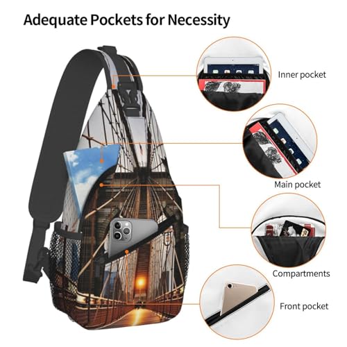 Sling Bag para Hombre Mujer Bolsa de Pecho Negras miniatura 3