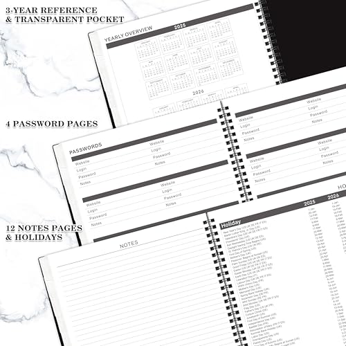 2025-2027 Monthly Planner - Monthly Planner 2025-2027 With Tabs, JUL 2025 - JUN 2027, 9\" x 11\", 24-Month Planner with Pocket, Label,Contacts - Black