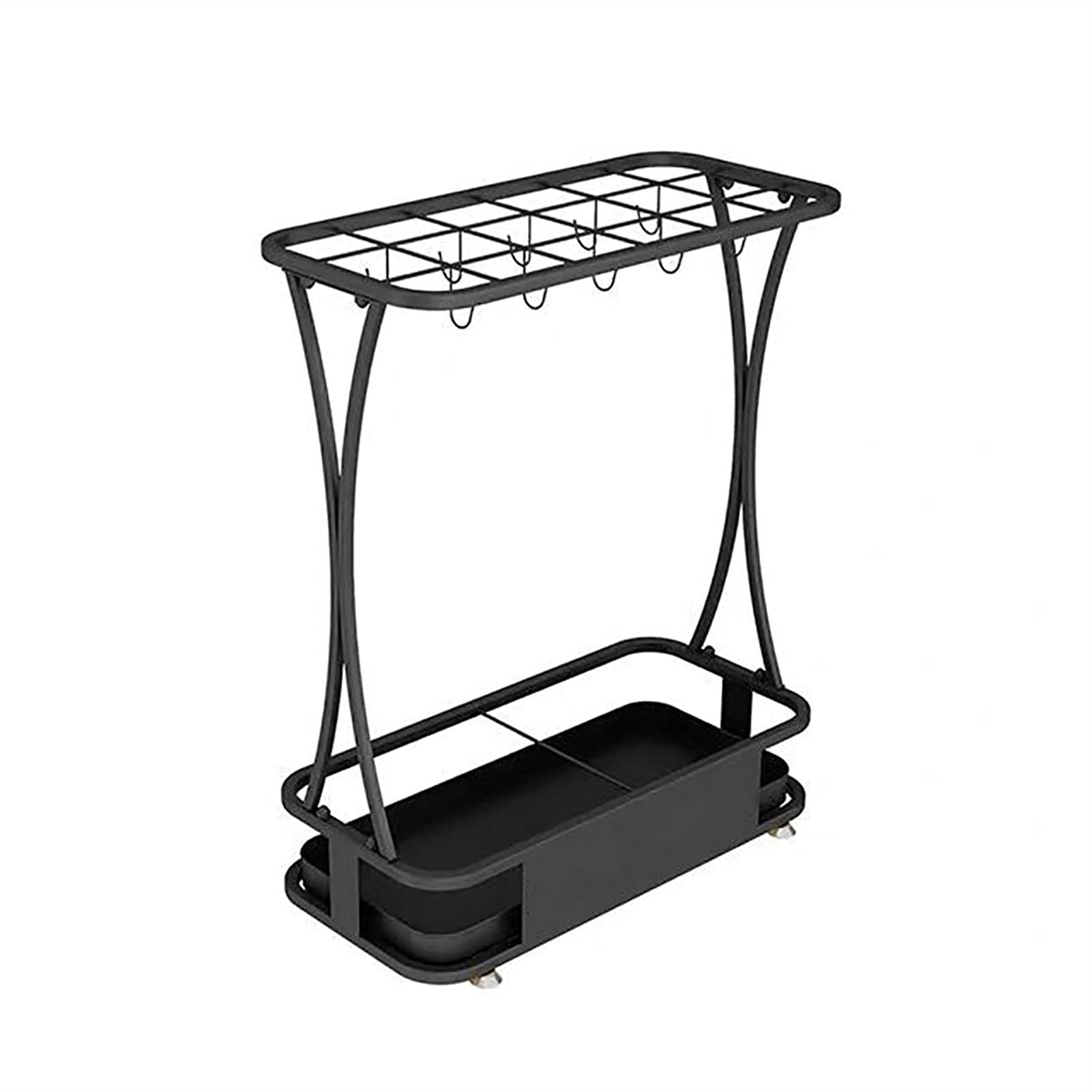 Porte-Parapluie d'entrée de couloir pour stopper l'eau sur le sol et suspendre 10 accessoires