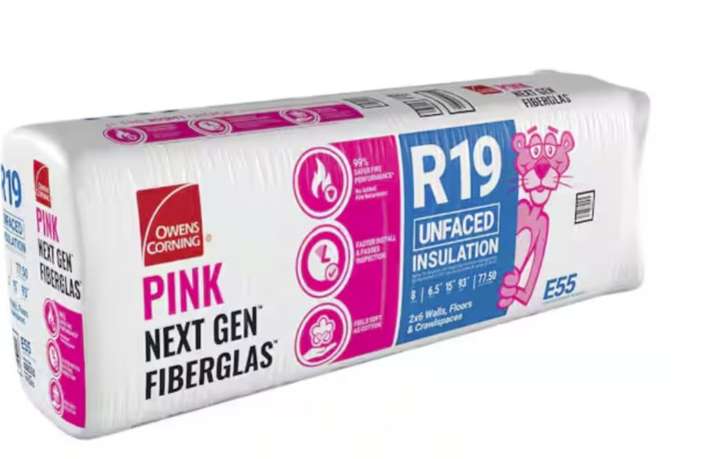 Owens Corning R-19 Unfaced Fiberglass Insulation 77.5 Sq.ft (15 in x 93 in) 1 Batt