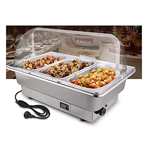 ksamwjf Buffet Warmhaltetablett, Chafing Dish Hochwertiger Edelstahl Chafer Komplettset Buffetwärmer, Elektrische… – Bild 3