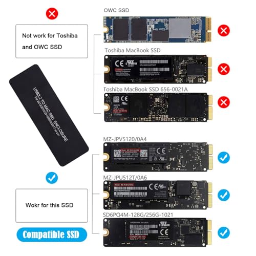 Caja externa USB-C para SSD Mac Air Pro 16+12 Pin miniatura 5
