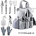Produktbild XINGDOZ Gartenwerkzeug Set, Gartengräte Set 9 teilige Edelstahl Gartenschere Schaufeln Sprühflasche mit Einkaufstasche