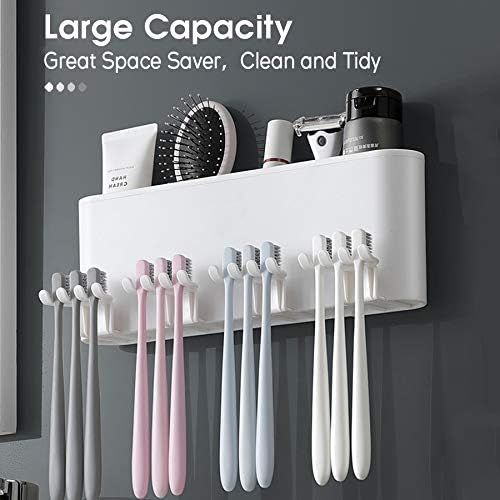 iHave Toothbrush Holders for Bathrooms, 4 Cups Candy-Colored Wall Mount Toothbrush Organizer, Perfect for Kids