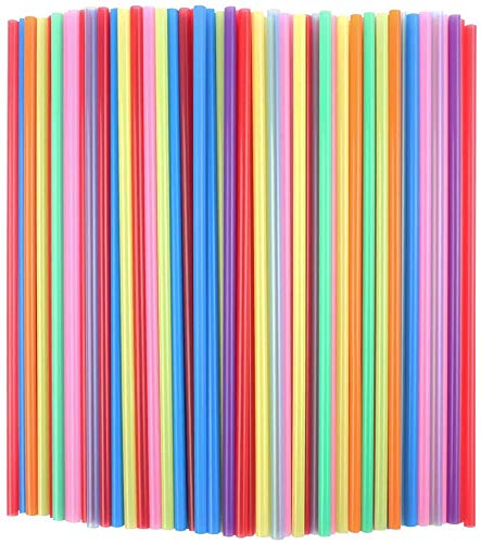 Tomnk 300Pcs 10.3 Inches Disposable Drinking Straws Plastic Straws Extra Long Assorted Bright Colors #TOP4