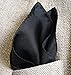 Royal Silk Fine Black Silk Twill Pocket Square 100% Silk - Full-Sized 17