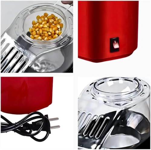 Pipoqueira Elétrica Sem Óleo Saudável Máquina De Pipoca Elétrica 110V 1200W (Vermelha) - YODHE